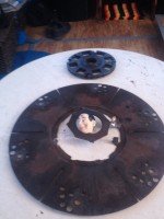 Broken up damper plate. Please don't ask me how Pee Wee's head got in there.